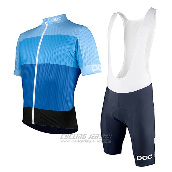 2017 Cycling Jersey POC Fondo Elements Light Blue Short Sleeve and Bib Short